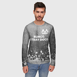 Лонгслив мужской Bungo Stray Dogs - grey gradient посередине, цвет: 3D-принт — фото 2