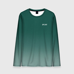 Мужской лонгслив Sport тёмный зелёный текстура градиент