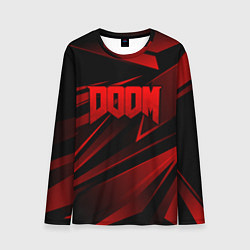 Лонгслив мужской Doom - красная абстракция, цвет: 3D-принт