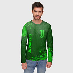 Лонгслив мужской Juventus - green gradient вертикально, цвет: 3D-принт — фото 2