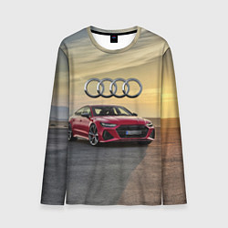 Лонгслив мужской Audi RS 7 на закате солнца, цвет: 3D-принт