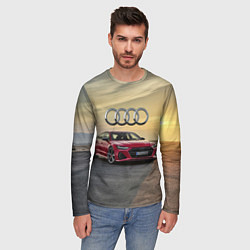 Лонгслив мужской Audi RS 7 на закате солнца, цвет: 3D-принт — фото 2