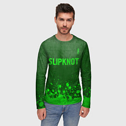 Лонгслив мужской Slipknot - green gradient посередине, цвет: 3D-принт — фото 2
