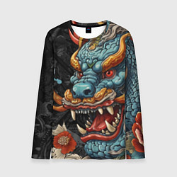 Мужской лонгслив Дракон в стиле японской татуировки ирезуми