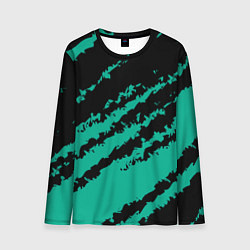 Лонгслив мужской The color is black and turquoise, цвет: 3D-принт