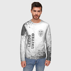 Лонгслив мужской Leeds United - white gradient вертикально, цвет: 3D-принт — фото 2