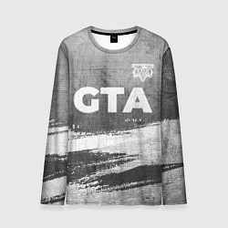 Лонгслив мужской GTA - grey gradient посередине, цвет: 3D-принт