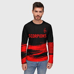 Лонгслив мужской Scorpions - red gradient посередине, цвет: 3D-принт — фото 2
