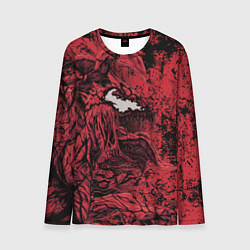 Мужской лонгслив Красный веном текстура Карнажа