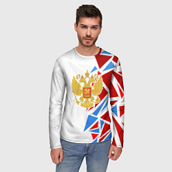 Лонгслив мужской Герб России - фрагментация цветов, цвет: 3D-принт — фото 2