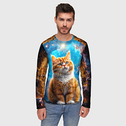 Лонгслив мужской Манчкин в космосе, цвет: 3D-принт — фото 2