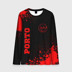Мужской лонгслив Porto - red gradient вертикально