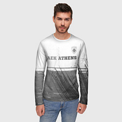 Лонгслив мужской AEK Athens - white gradient посередине, цвет: 3D-принт — фото 2