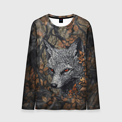 Лонгслив мужской Хищный серый лис, цвет: 3D-принт