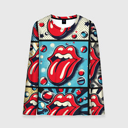 Лонгслив мужской Rolling Stones logo - pop art, цвет: 3D-принт