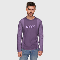 Лонгслив мужской Sport фиолетовый, цвет: 3D-принт — фото 2