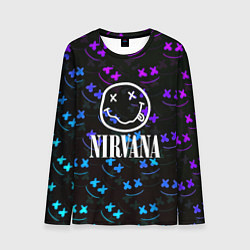 Лонгслив мужской Nirvana x marshmello neon, цвет: 3D-принт