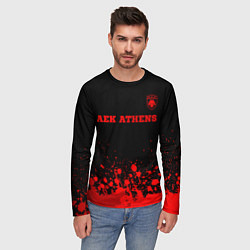Лонгслив мужской AEK Athens - red gradient посередине, цвет: 3D-принт — фото 2