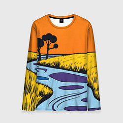 Мужской лонгслив Пейзаж с фантастической природой