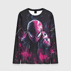 Лонгслив мужской Человек-паук и розовая краска, цвет: 3D-принт
