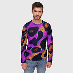 Лонгслив мужской Неоновый леопардовый узор, цвет: 3D-принт — фото 2