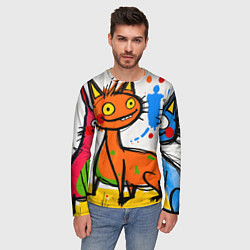 Лонгслив мужской Смешные зверята, цвет: 3D-принт — фото 2