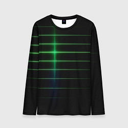 Мужской лонгслив The line is green and black