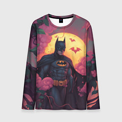 Лонгслив мужской Бэтмен и дерево с цветами, цвет: 3D-принт