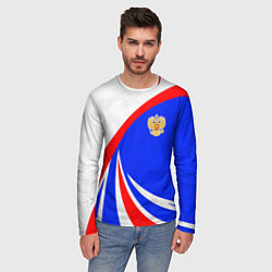 Лонгслив мужской Герб России - цвета флага, цвет: 3D-принт — фото 2