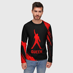 Лонгслив мужской Queen - red gradient, цвет: 3D-принт — фото 2
