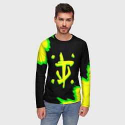 Лонгслив мужской Doom огненное лого краски, цвет: 3D-принт — фото 2