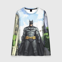 Лонгслив мужской Бэтмен стоит на улице, цвет: 3D-принт