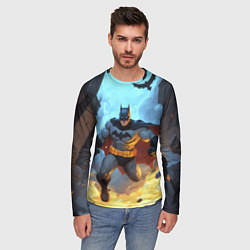 Лонгслив мужской Бэтмен в прыжке, цвет: 3D-принт — фото 2