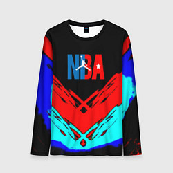 Лонгслив мужской NBA краски геометрия, цвет: 3D-принт