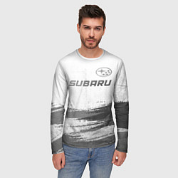Лонгслив мужской Subaru - white gradient посередине, цвет: 3D-принт — фото 2