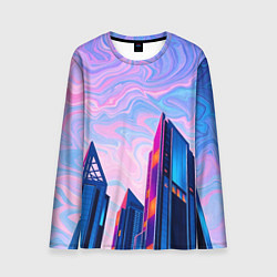 Лонгслив мужской Абстракция с небоскребами, цвет: 3D-принт