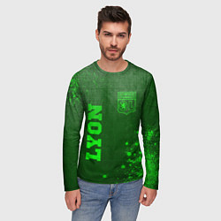 Лонгслив мужской Lyon - green gradient вертикально, цвет: 3D-принт — фото 2
