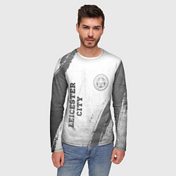 Лонгслив мужской Leicester City - white gradient вертикально, цвет: 3D-принт — фото 2