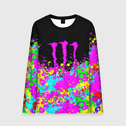 Мужской лонгслив Monster energy краски неоновые