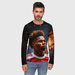 Лонгслив мужской Маркус Рашфорд и космос, цвет: 3D-принт — фото 2