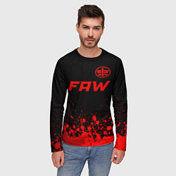 Лонгслив мужской FAW - red gradient посередине, цвет: 3D-принт — фото 2