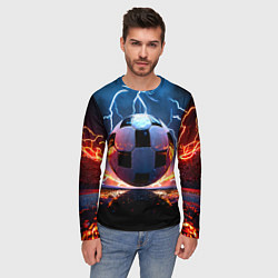 Лонгслив мужской Футбольный мяч в молниях, цвет: 3D-принт — фото 2