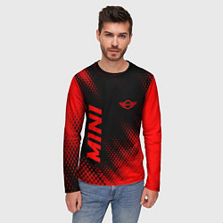 Лонгслив мужской Mini - red gradient вертикально, цвет: 3D-принт — фото 2