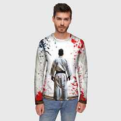 Лонгслив мужской Борец айкидо на белом, цвет: 3D-принт — фото 2