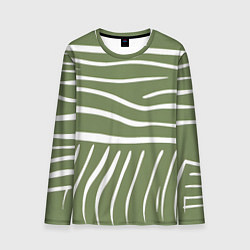 Лонгслив мужской Полоски зеленой зебры, цвет: 3D-принт