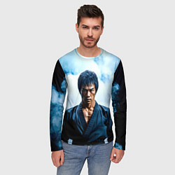 Лонгслив мужской Брюс Ли в дыму, цвет: 3D-принт — фото 2