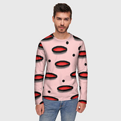 Лонгслив мужской Круги маркер - паттерн, цвет: 3D-принт — фото 2