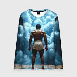 Лонгслив мужской Мухаммед Али в синем дыму, цвет: 3D-принт