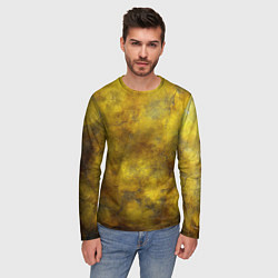 Лонгслив мужской Золотая ржавая текстура, цвет: 3D-принт — фото 2