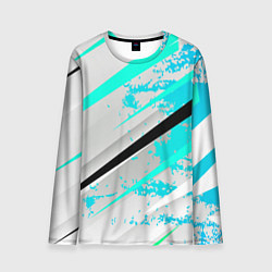 Лонгслив мужской Color white light blue, цвет: 3D-принт